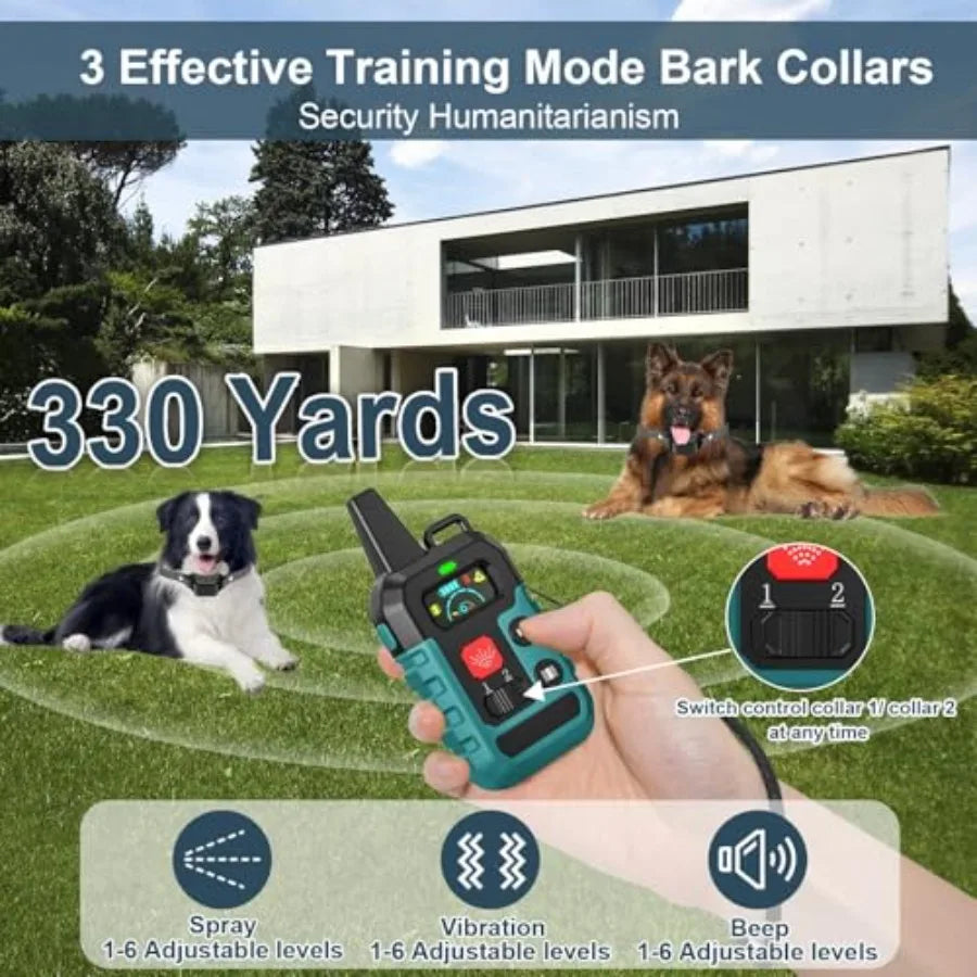 Citronella Training Collar for Dog: IPX7 Waterproof, Citronella Spray, Beep/Vibration/Spray 4 Mode, 6 Sensitivities, Adjustable