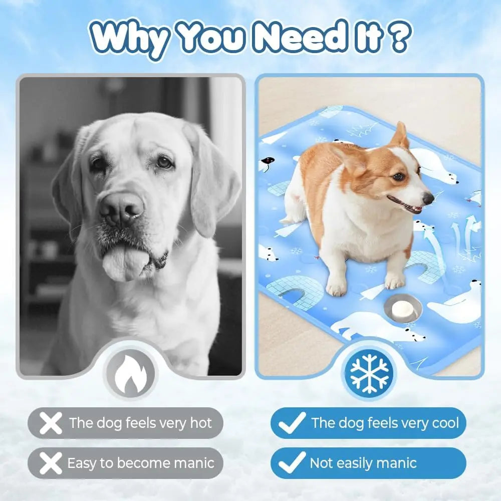 90×60cm Pet Cooling Mat, keeps pets away from hot in summer,washable & portable for dogs and cats