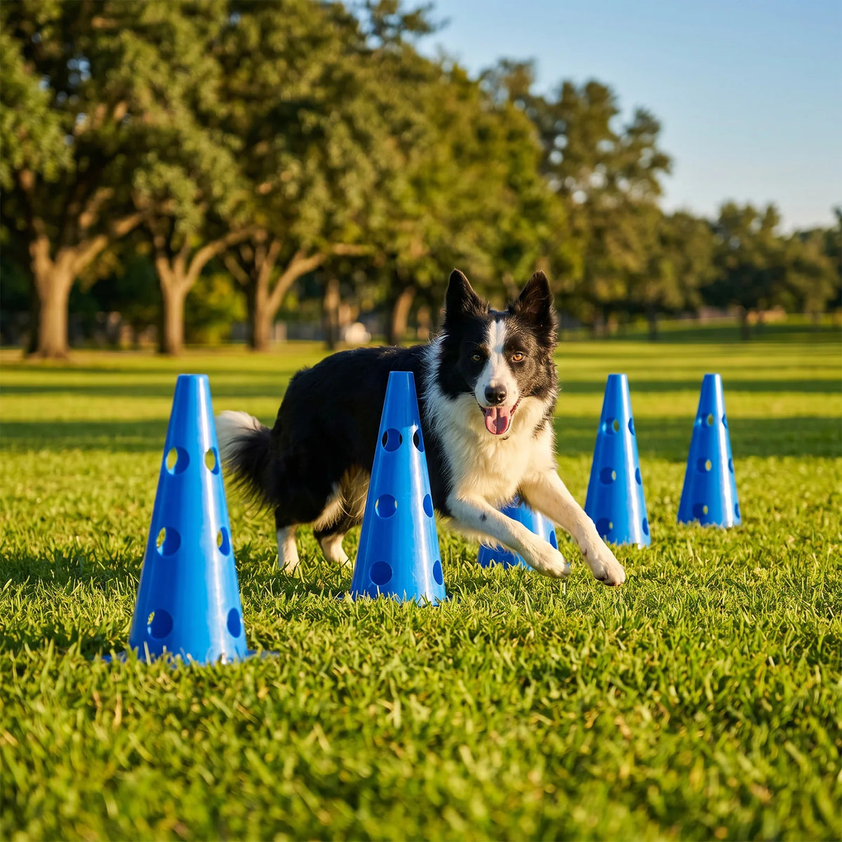 Dog Agility Training Set, 12 Pack Agility Cones with 6 Agility Rods, 3 Height Adjustable Dog Hurdle Training Equipment, Interactive Dog Toy for Outdoor Exercise, Puppy Training and Pet Play