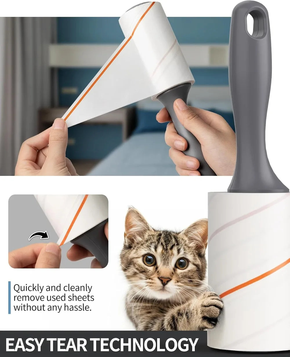 Extra Sticky Lint Roller for Pet Hair, 720 Sheets, Easy Tear, Removes Lint from Clothing & Furniture