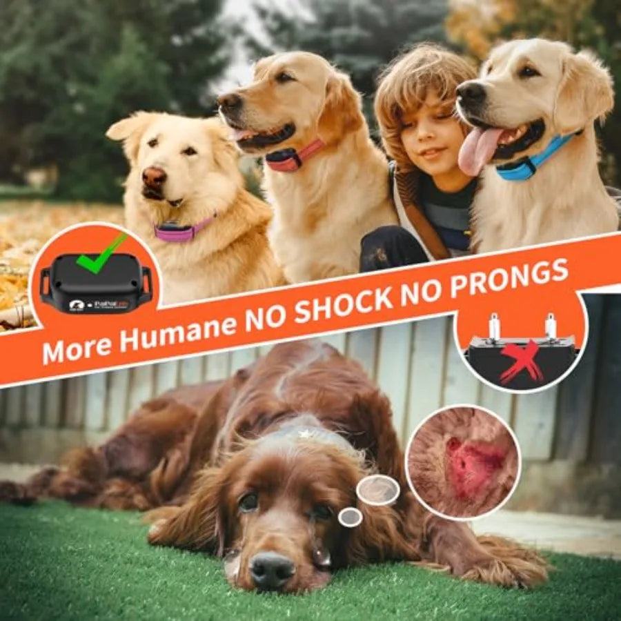 No Shock Dog Training Collar for 3 Dogs, Waterproof Vibrating Collar with Remote 3300ft, 9-Level Vibration Beep, Black Nylon, S