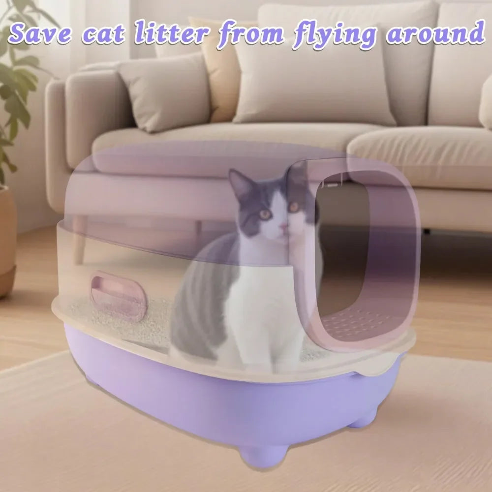 Cat Litter Box Litter Box Cat AccessoriesLarge Fully Enclosed Cat Litter Box, Flip Cover Design OdorProof And SplashProof