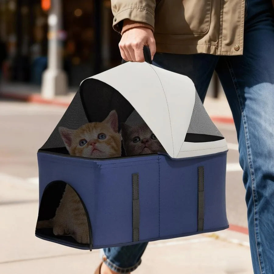 【New style】3 In 1 Foldable Pet Stroller For Small and Medium Dogs, Detachable Carrier, Car Seat, Push Button Entry, 4-Wheel Jog