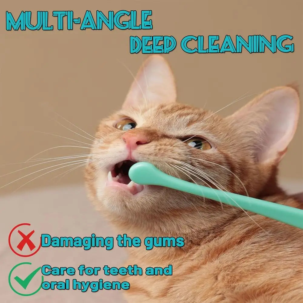 Dog & Cat Toothbrush Micro, Dental Care, Pets Toothbrush, Oral Hygiene, Easy to Handle, Deep Clean, Soft Bristles, Multi-Angle,