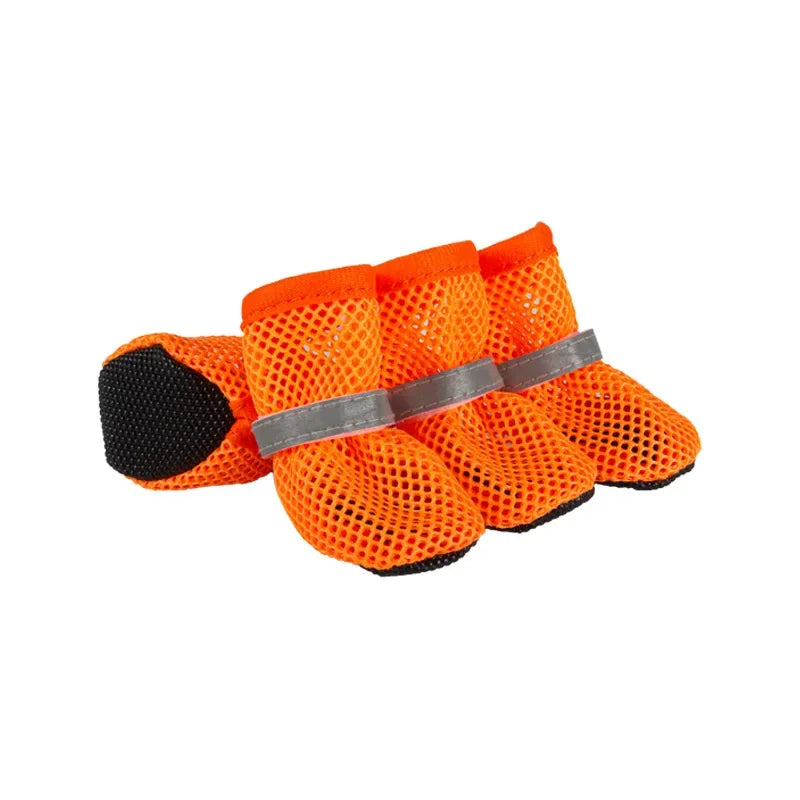 4pcs Dog Shoes Non-slip Breathable Wear-resistant Dog Boots Suitable For Small Medium Sized Pets Puppy Protective Footwear.