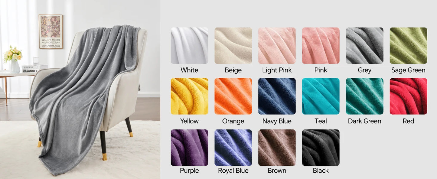 BEDELITE Fleece Blanket Black Throw Blankets for Couch & Bed, Luxury Plush Cozy Fuzzy Blanket 50x60 inches, Super Soft Warm Lightweight Throw Blanket for Travel Camping