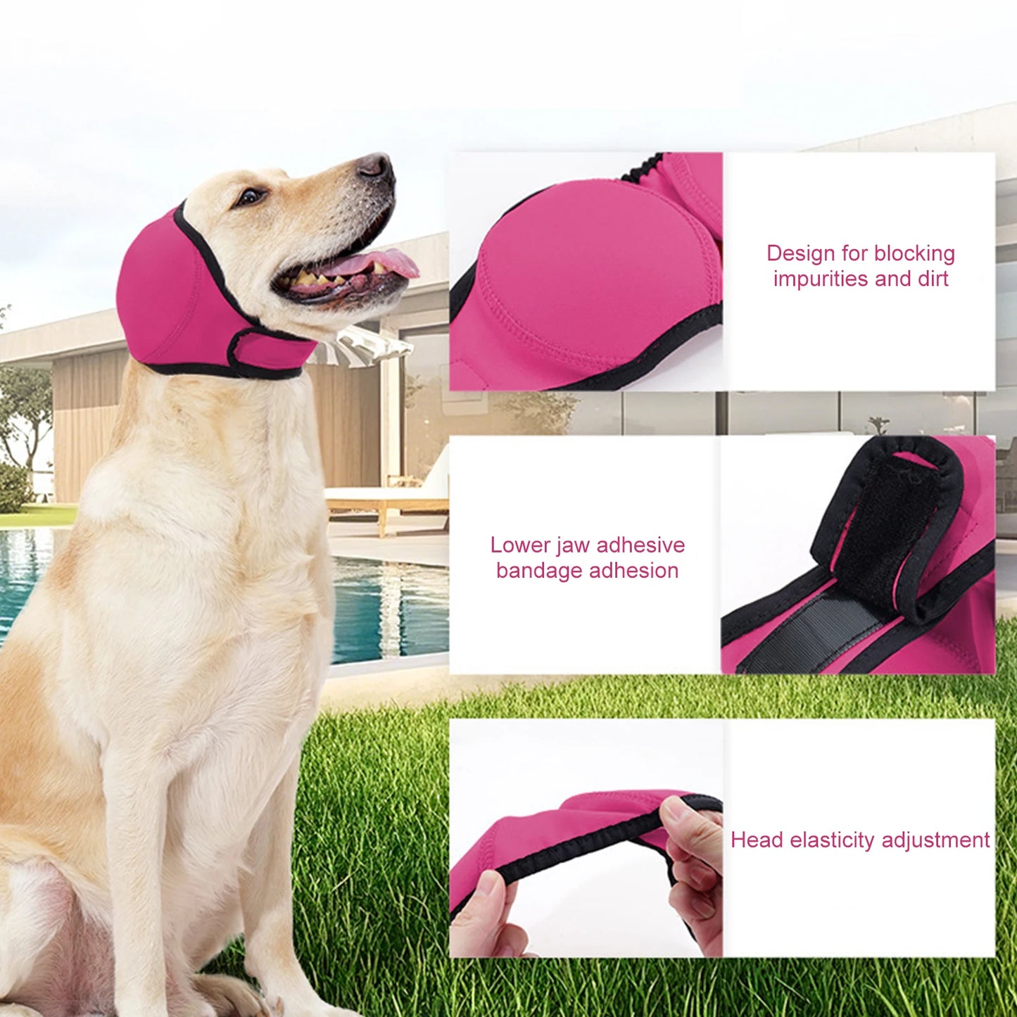 Anti Anxiety Dog Ear Muffs Hood Cover Noise Cancelling for Pets Prevent Head Shake During Grooming Force Dry Bath Trauma Care