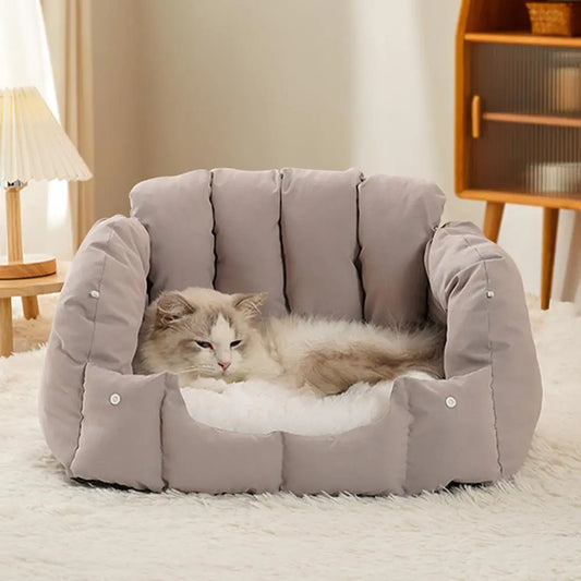 Pet Sofa Bed, Dual-Purpose Adjustable Shape Pet House Tent With Washable Removable Cushion Dual-purpose Pet Bed For Cats Dogs