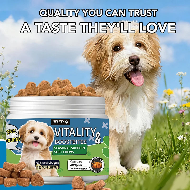 Dog Allergy Itching Skin Relief & Immune Support Anti Itch Probiotics for Yeast, Itchy Skin and Itchy Ears, Vitamins for Seasona