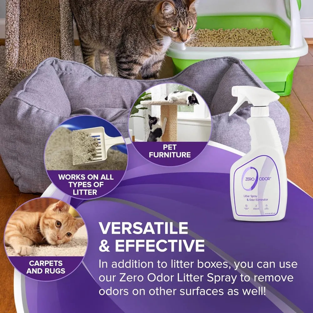 Permanently Eliminate Litter Odors with Patented Molecular Technology, Pet Safe, 16oz (400+ Sprays)
