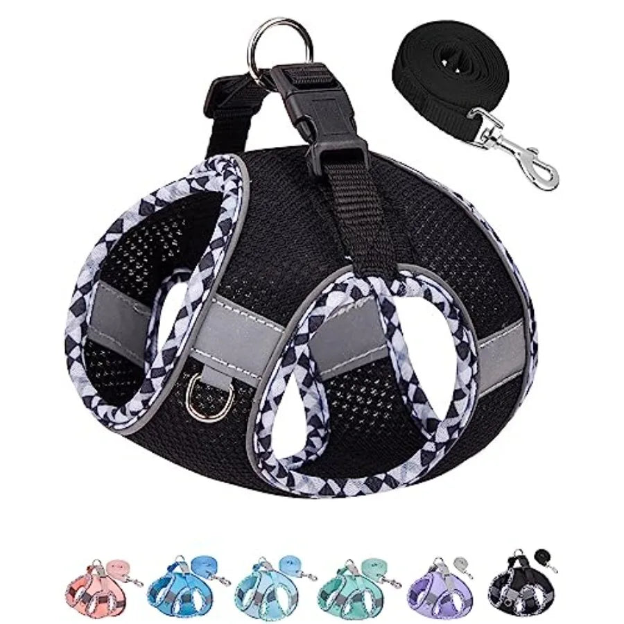 Dog Harness for Small Medium Dogs No Pull, Puppy Harness and Leash Set, Step in Dog Harness for Walking, Running, Training, Sma
