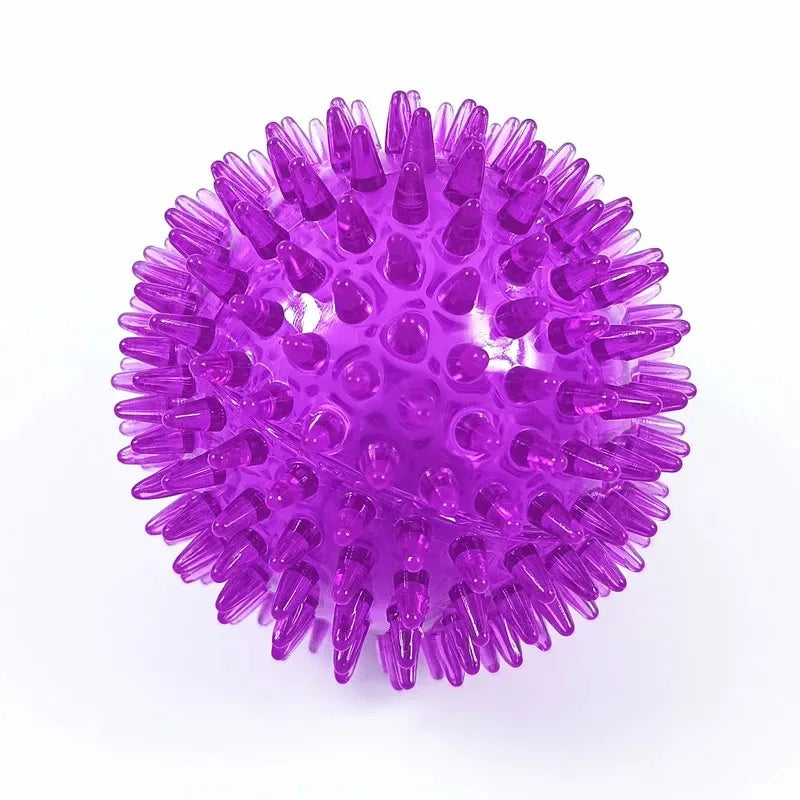 Pet Dog Toys Cat Puppy Sounding Toy Polka Squeaky Tooth Cleaning Ball TPR Training Pet Teeth Chewing Toy Thorn Balls /.,loo