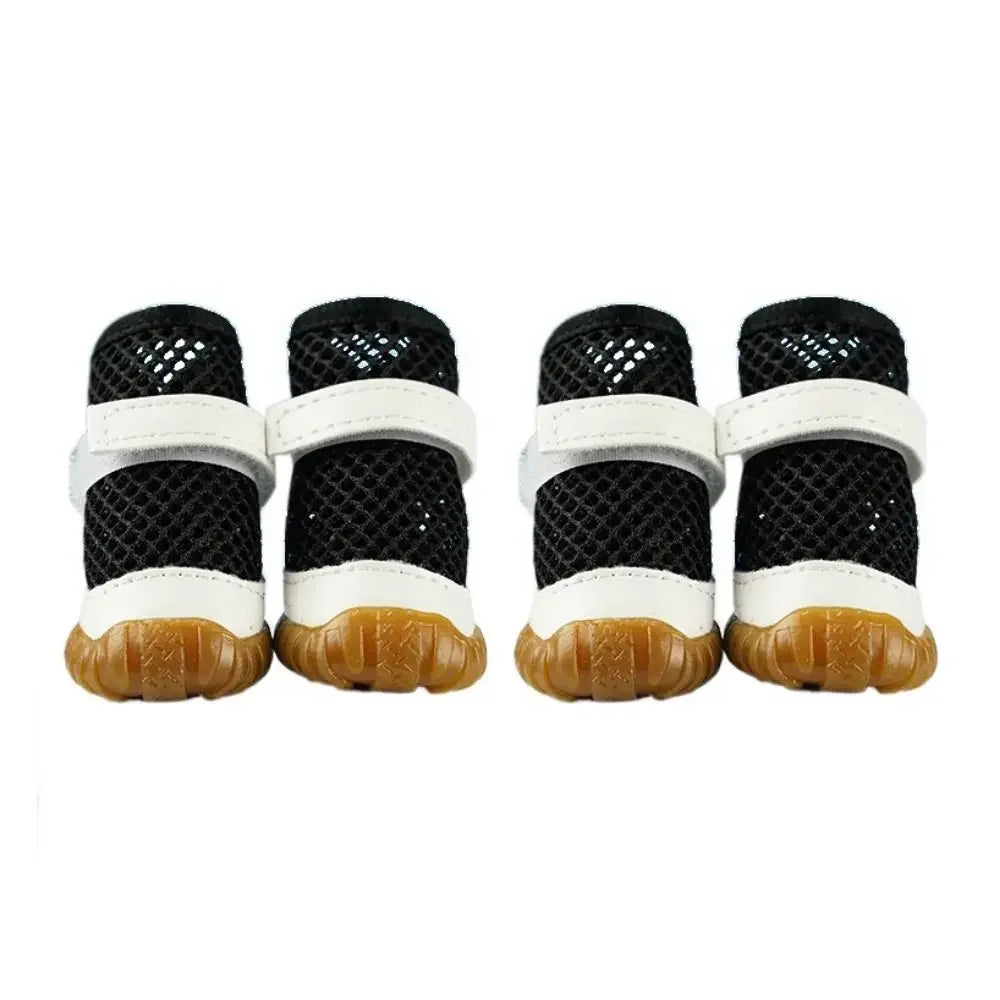 Pet Dog Breathable Net Shoes Summer Hollow Out Dog Shoes Outdoor Soft Anti-Slip for Small Dogs Chihuahua Teddy Su Dog Shoes Breathable Dog Net Shoes Soft PVC Hollow Out Dog Shoes Anti-Slip Dog Sandals Shoes Outdoor