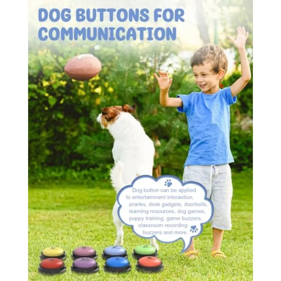 Dog Buttons for Communication 8 Dog Talking Button Set 30s Recordable Voice Pet Buzzer Training Buttons Speaking Button for Dog