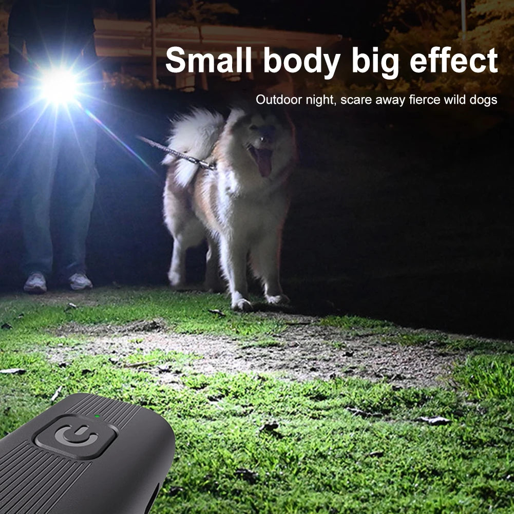 Ultrasonic Dog Bark Deterrent Device Long Range Rechargeable Pet Dog Repeller with LED Flashlight Correct Your Dogs Bad Behavior