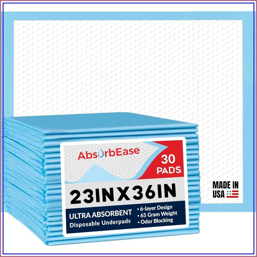 Disposable Underpads 23x36 Inch, 30 Pack, Super Absorbent Incontinence Pads for Bed, Couch, Floor, Pet Training