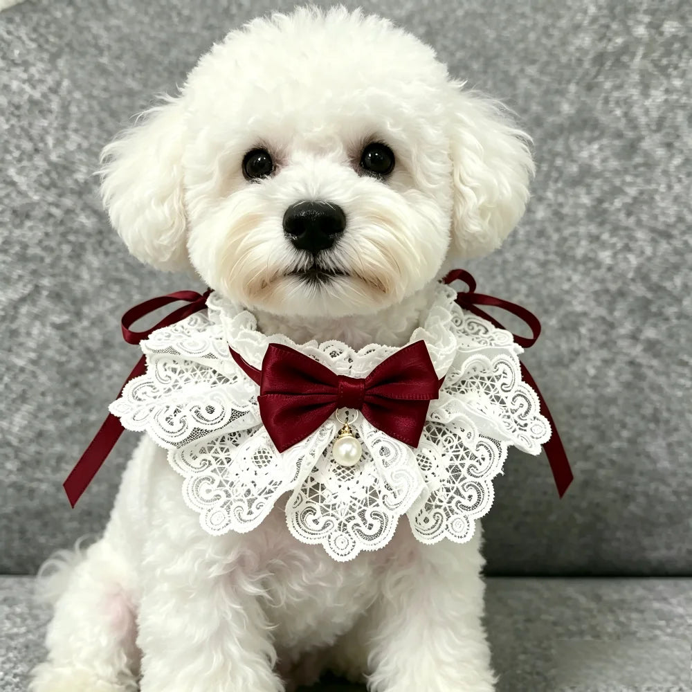 Dog saliva towel, pet scarf, cat bib for small, medium and large dogs, pet accessory, necklace, collar bell, dog bow tie