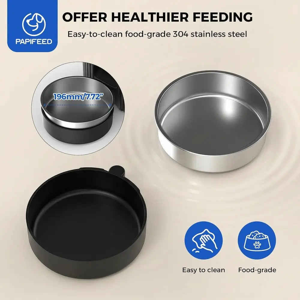 Automatic Cat Feeder with App, 2.4G WiFi Food Dispenser, 3L Slow Feeder Timed Cat Feeders for Dry Food, 10 Meals/Day, 6 Portions
