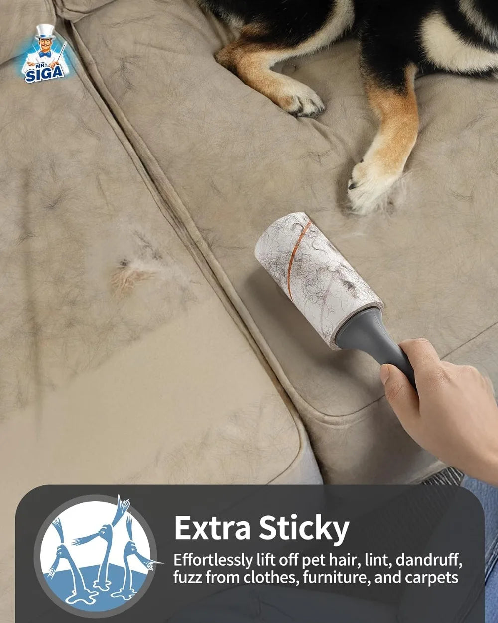 Extra Sticky Lint Roller for Pet Hair, 720 Sheets, Easy Tear, Removes Lint from Clothing & Furniture