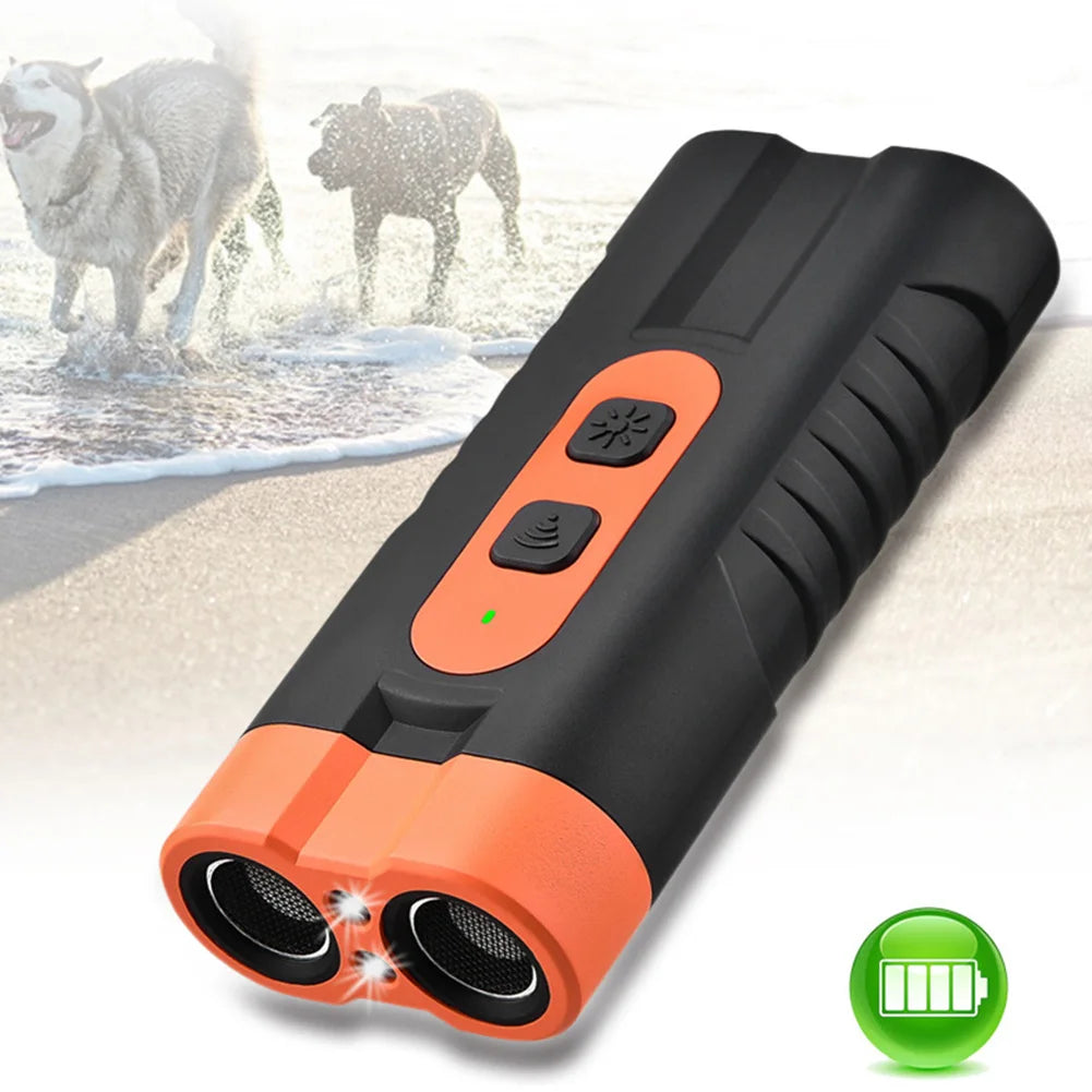Ultrasonic Dog Repeller Rechargeable Anti Barking Device with LED Flashlight Dog Repellent Dog Training Device Safe for Dogs