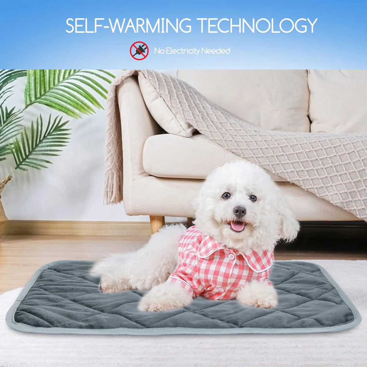 Winter Soft Thermal Pet Pad with Non-Slip Bottom Washable Non Electric Pet Blanket for Outdoor and Indoor Kittens Puppy