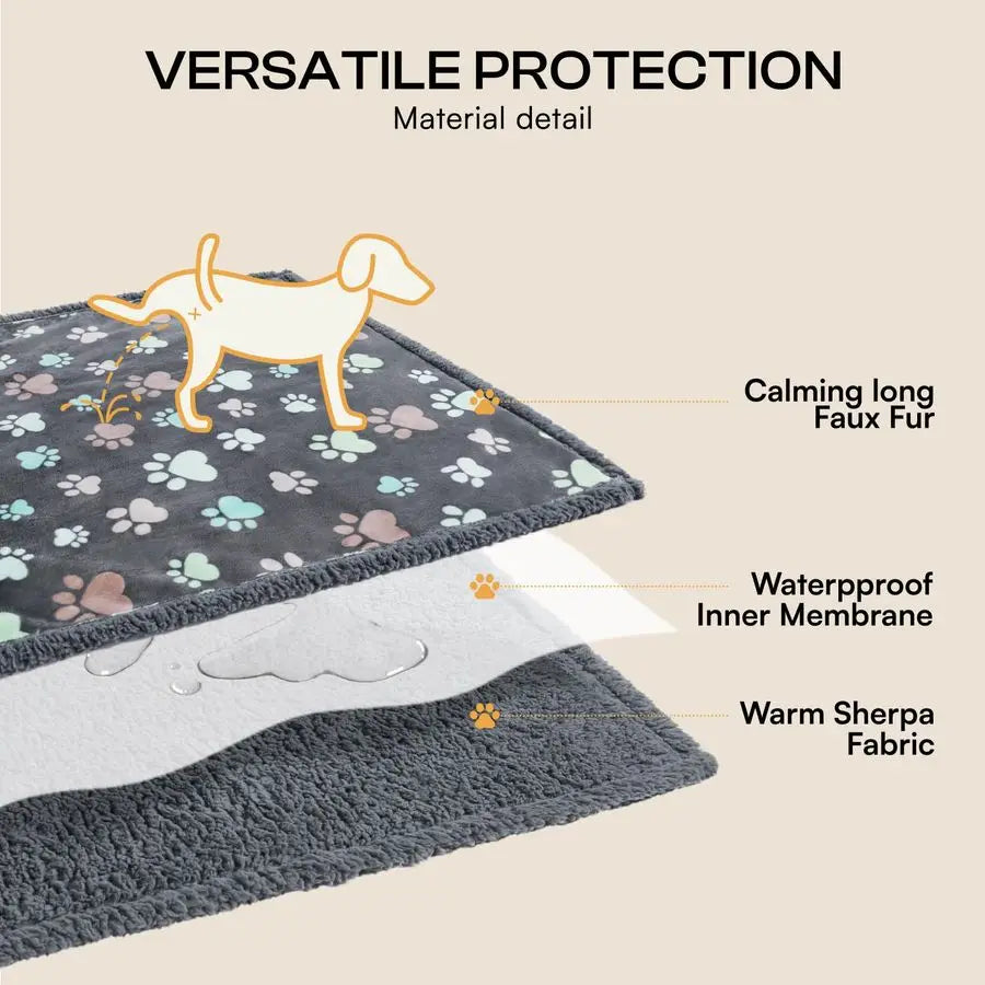Waterproof Pet Blankets for Couch Sofa Bed Cover Liquid Pee Proof Washable Soft Fluffy Large Dog Blanket Reversible Furniture Pr