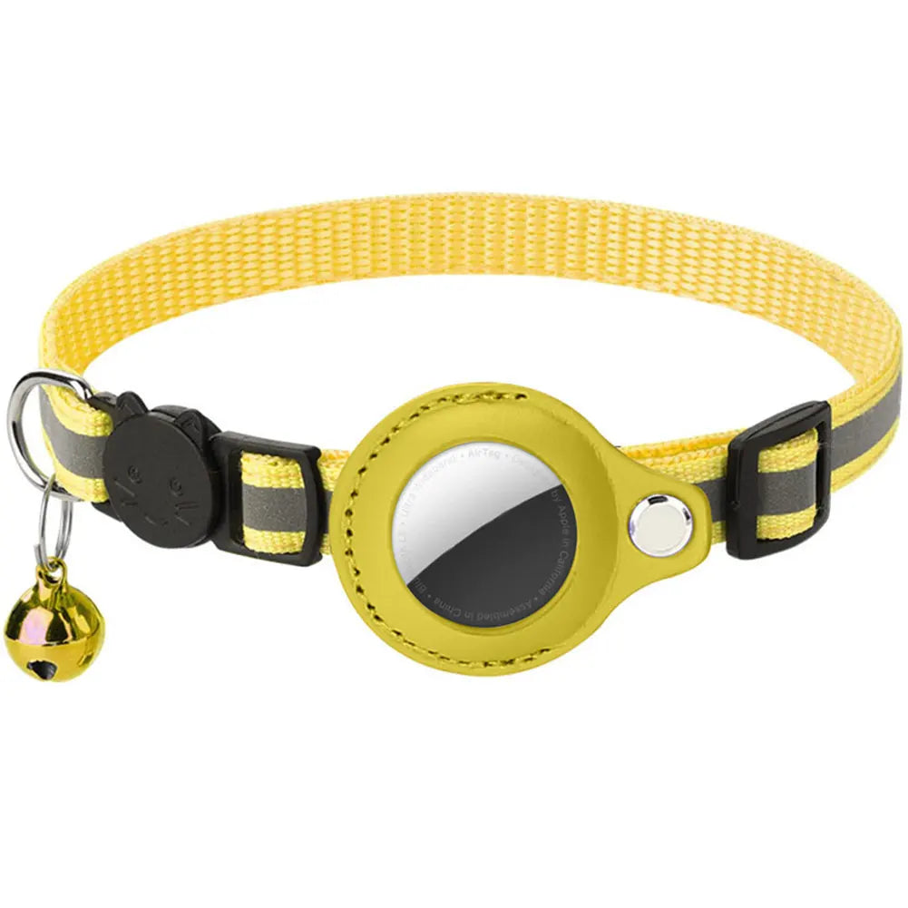 For Apple AirTag Cat Collar Reflective Pet Collar Safety Buckle Kitten Collar Adjustable for Cat Kitten