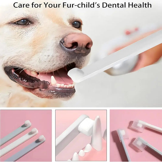 Toothbrush, Extra Soft Dog & Cat Toothbrushes Dental Cleaning Brushes, Puppy Small Pet & Cat Dogs Teeth Dental 3 Pack Kit (White