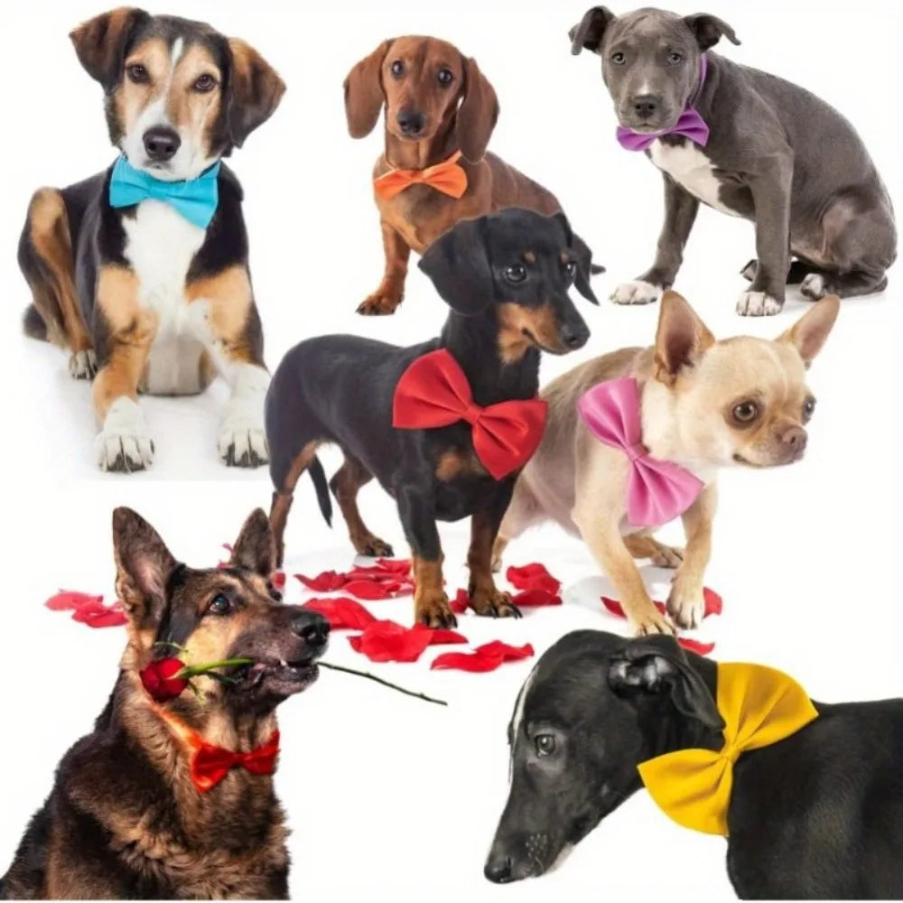 50 Pcs Dog Bow Ties Collar Christmas Adjustable Pet Bowtie Cat Neckties Bulk for Small Medium Puppy Cats Grooming Accessories