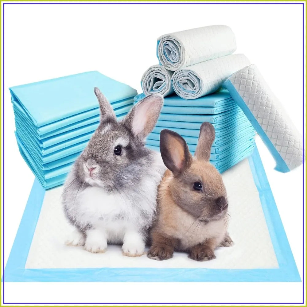 100 Pcs Disposable Pet Pee Pads, Leak-Proof & Super Absorbent Cage Liners for Small Animals