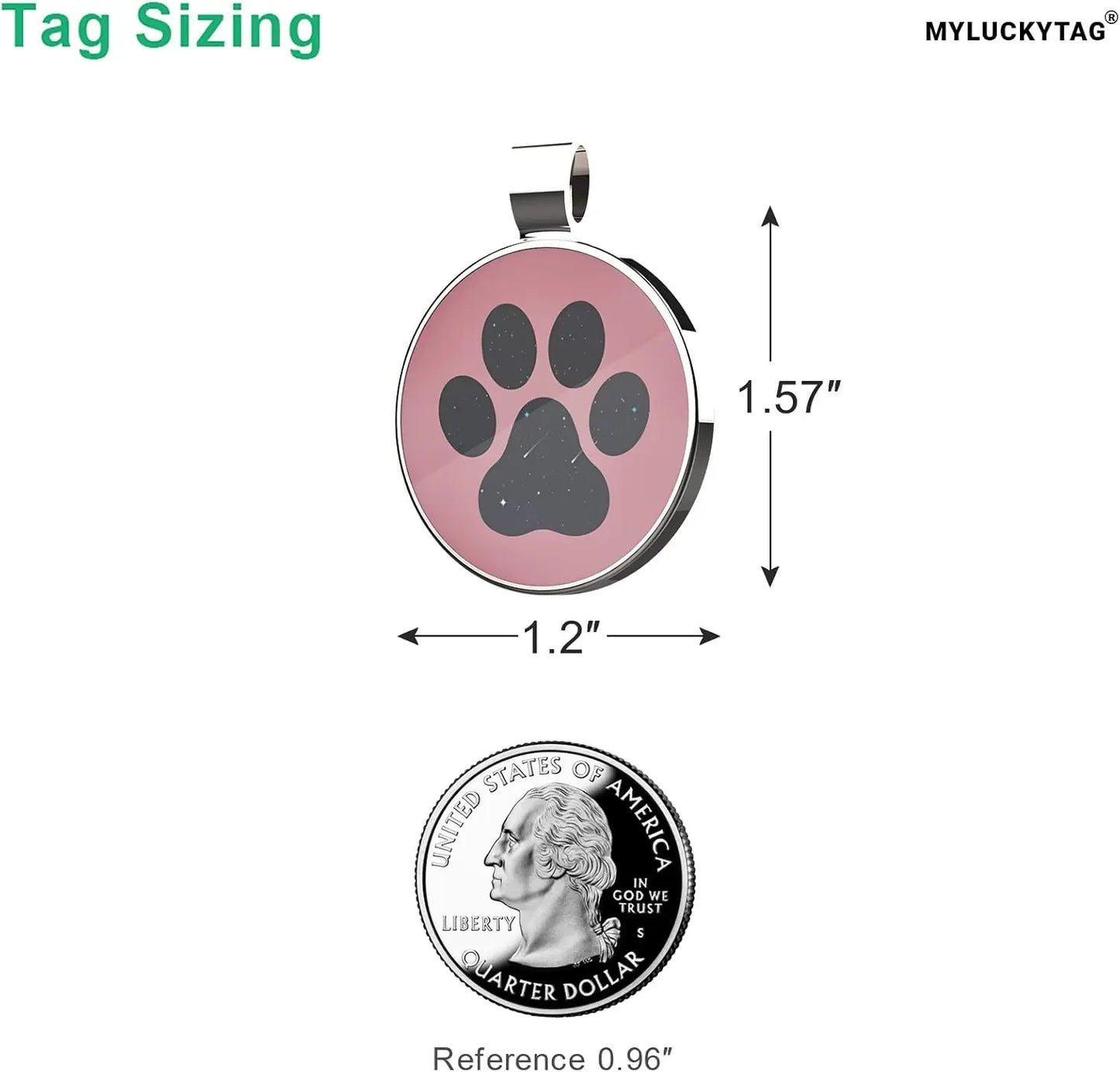 Personalized QR Code Pet Collar Tag with Instant Location Alert Email for Dogs & Cats