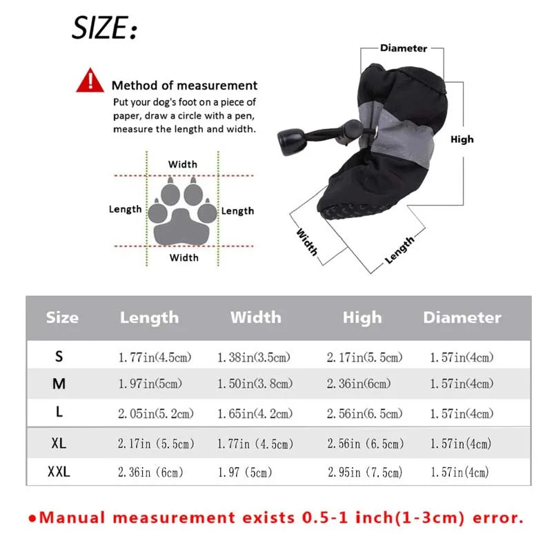 New 4pcs Pet Dog Shoes Anti-slip Rain Snow Boot Thick Warm For  Small Cats Dogs Puppy Dog Socks Booties
