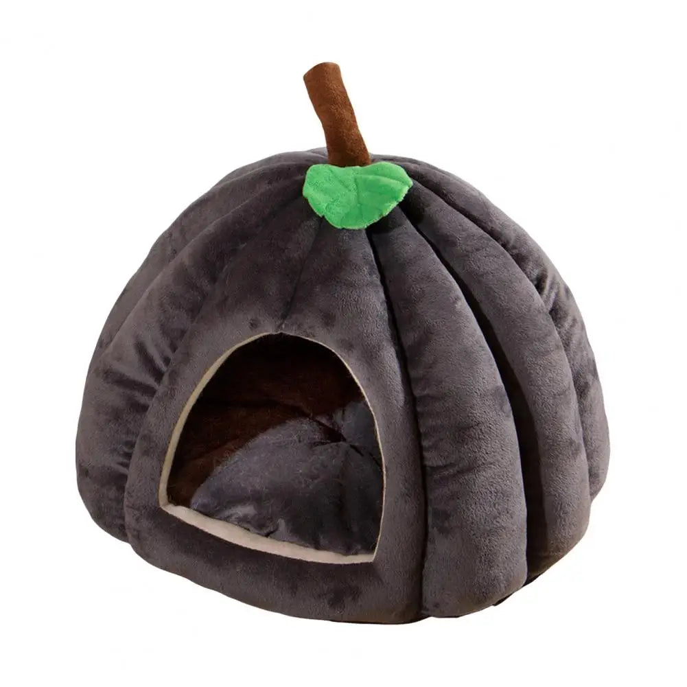 Semi-Enclosed Pet Bed For Cats Comfort Stable Anti-Slip Pumpkin Pet Bed For Small Medium Dogs Cats Semi-enclosed Pet Bed