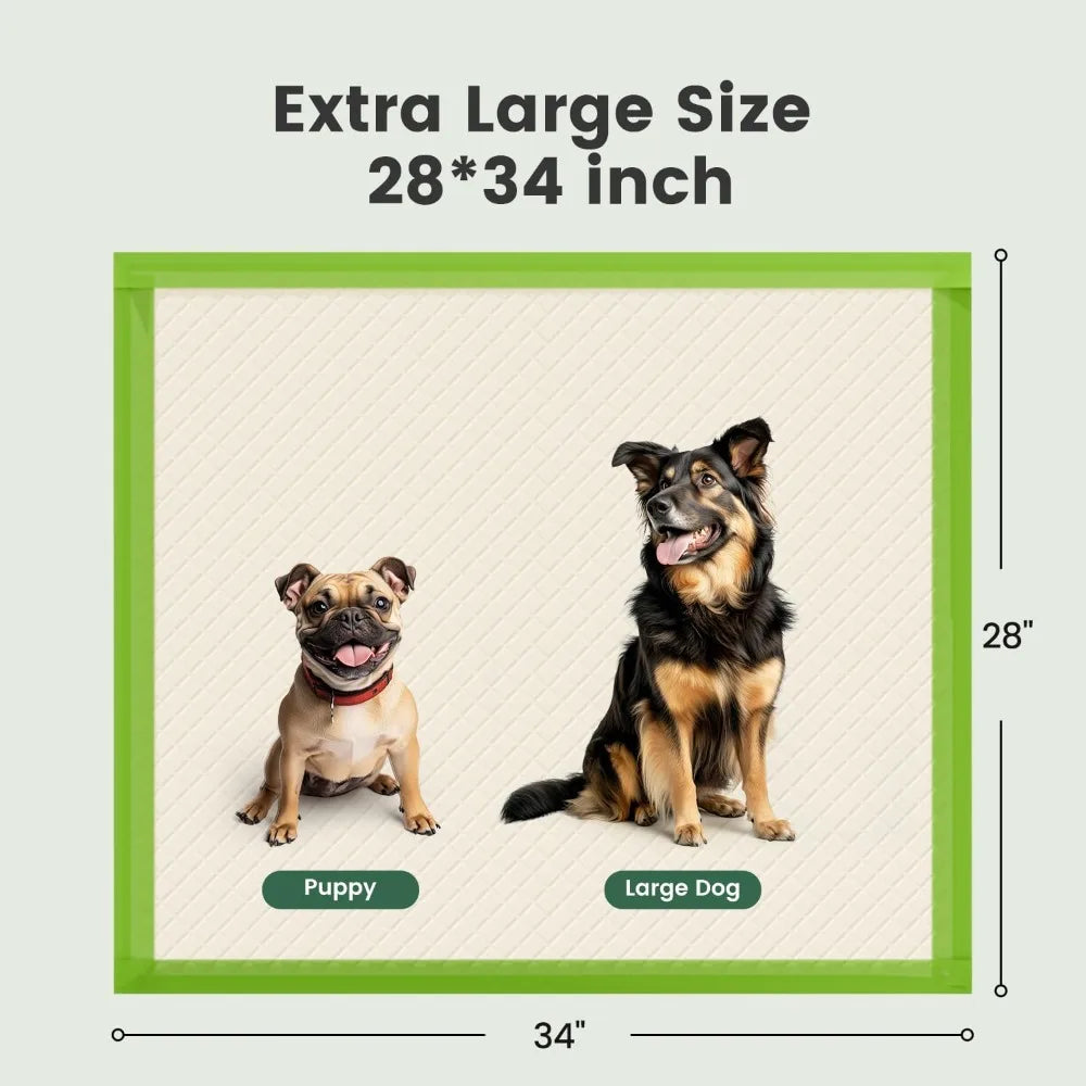 Extra Large 28"x34" Disposable Puppy Training Pads, Super Absorbent, Leak-Proof, Eco-Friendly, 10 Count