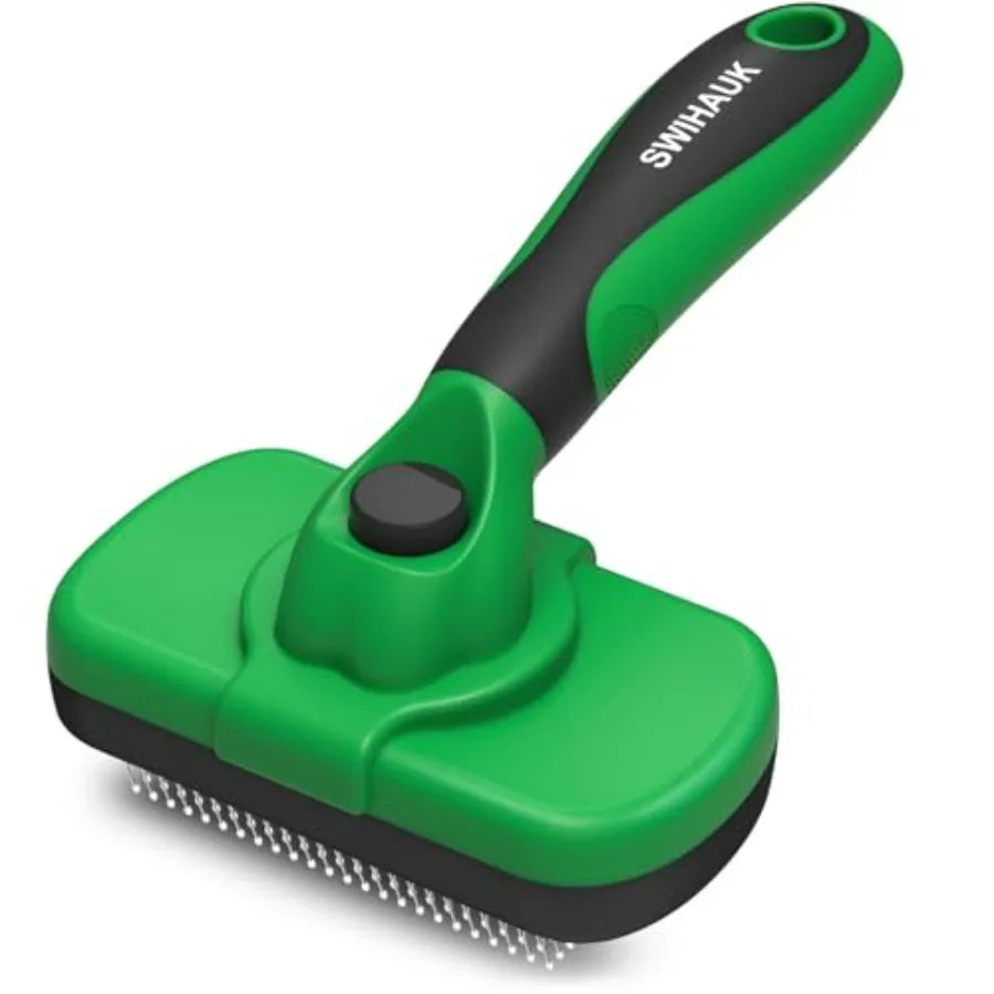 Self Cleaning Slicker Brush for Dogs and Cats - Skin Friendly Grooming, Deshedding, Hair Removal for Puppies and Long/Short Hai