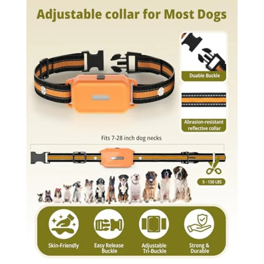 Dog training collar with remote control for 5150 lbs dogs, waterproof 4400FT range, 3-pack rechargeable e-collar with light, 5