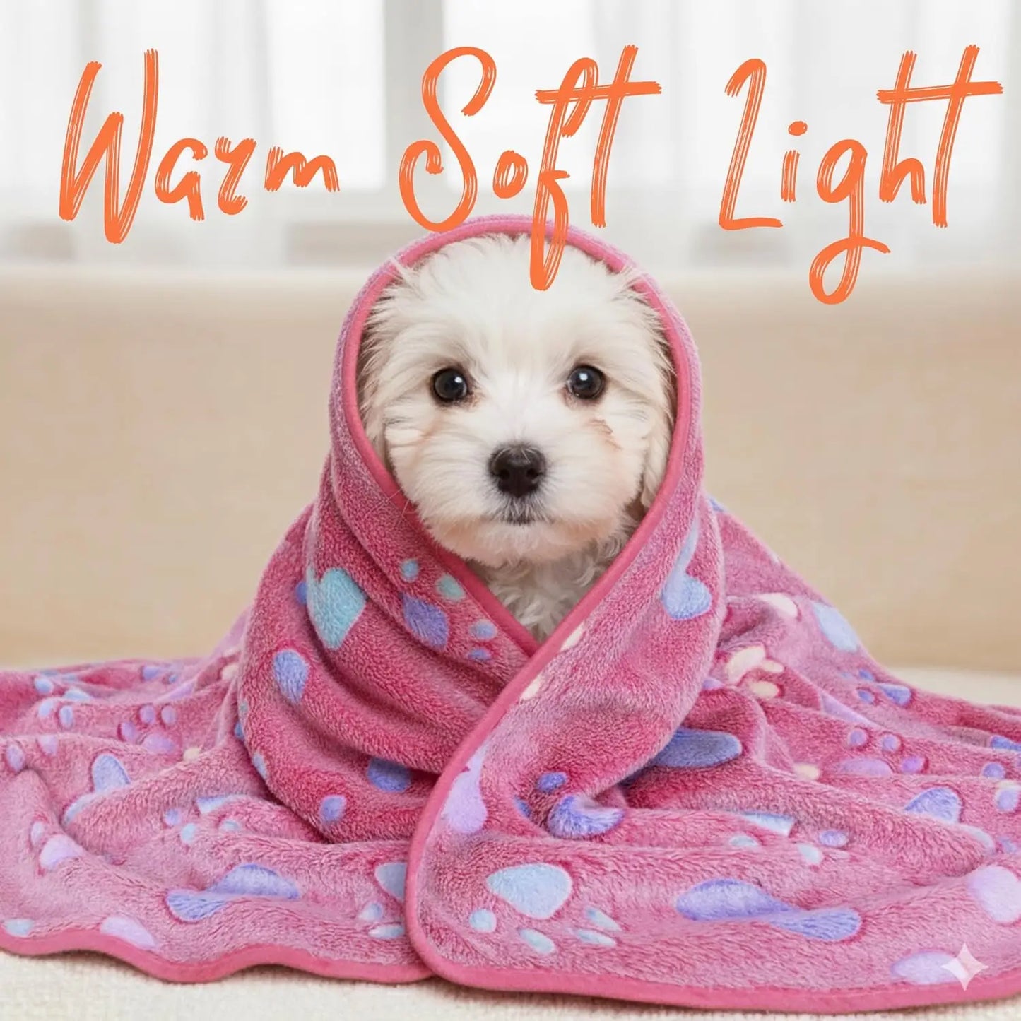3 Pack Heart Pattern Super Soft Fluffy Pet Blankets for Dogs Cats Small Medium Large
