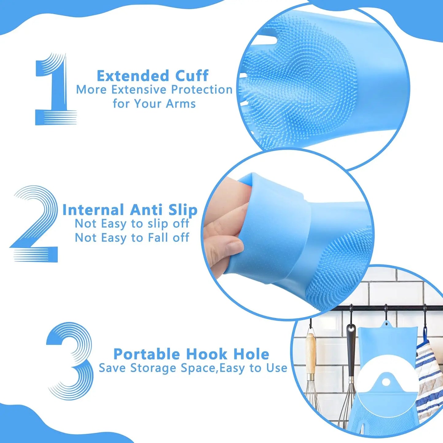 Pet Grooming Gloves—Heat Resistant Dog Washing Gloves with High-Density Teeth, Dog Bath Scrubber with Enhanced Five Finger Desi