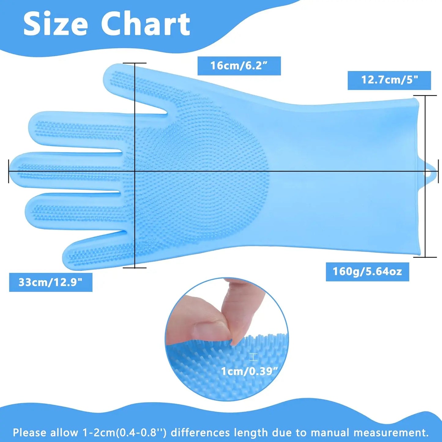 Pet Grooming Gloves—Heat Resistant Dog Washing Gloves with High-Density Teeth, Dog Bath Scrubber with Enhanced Five Finger Desi