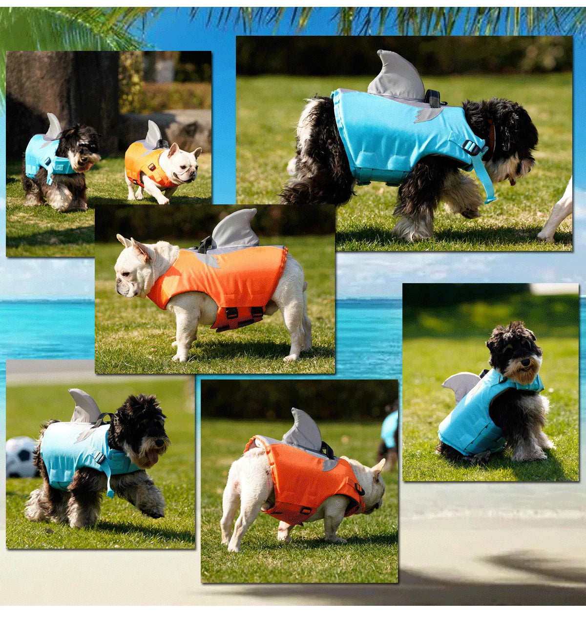 Dog Life Jacket High Buoyancy Dog Safety Vest with Rescue Handle for Small Medium Large Dogs Reflective Swim Vest