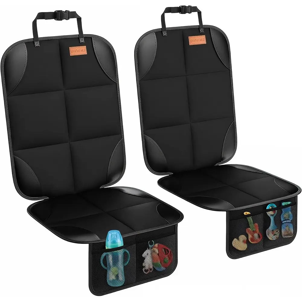 Car Seat Protector Protect Child Seats with Thickest Padding and Non-Slip Backing Mesh for Baby and Pet, Sedan SUV Truck (Black)