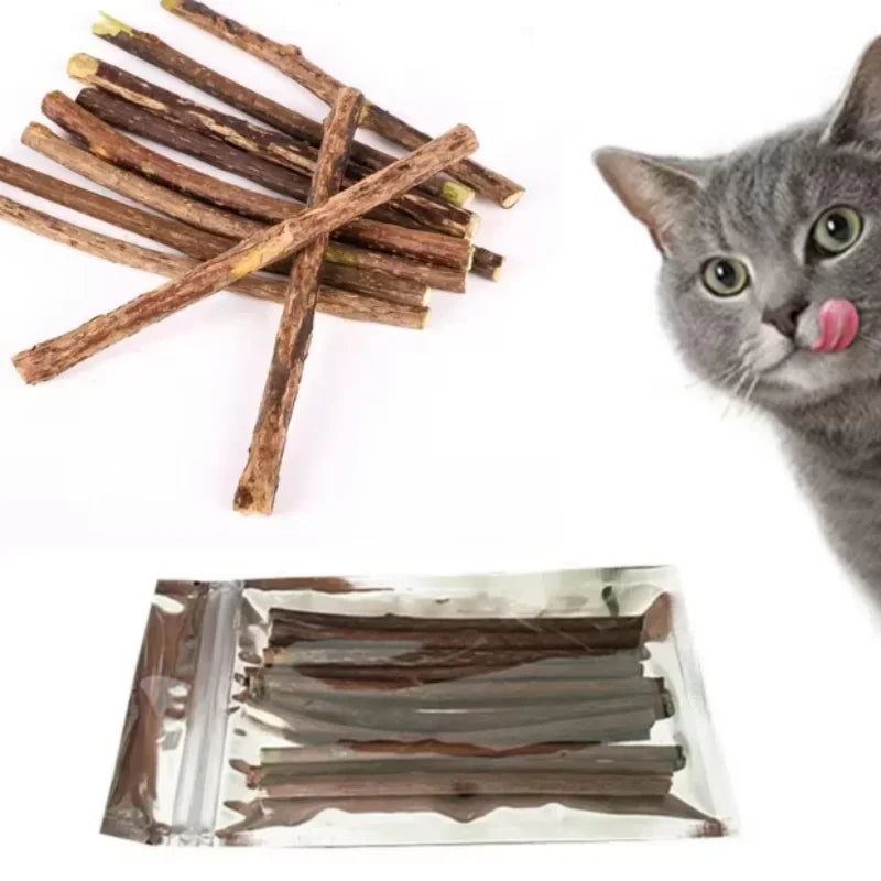 20 pcs/lot Catnip Stick Pet Cat Molar Toys Natural Wood Polygonum Sticks Cleaning Teeth Relieve Boredom Snacks Chews Toys