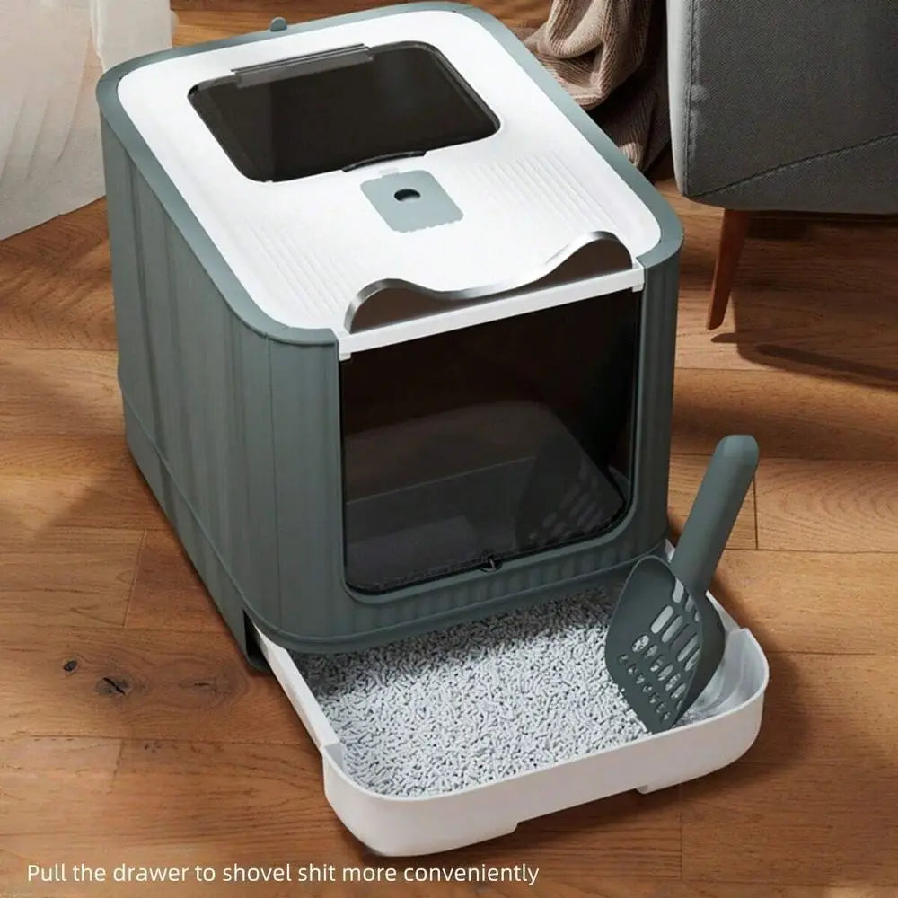 Cat Litter Box Litter Box Cat AccessoriesStyle Large Size OpenTop Cat Litter Box With TwoWay Access Door, Prevents Litter Scatte