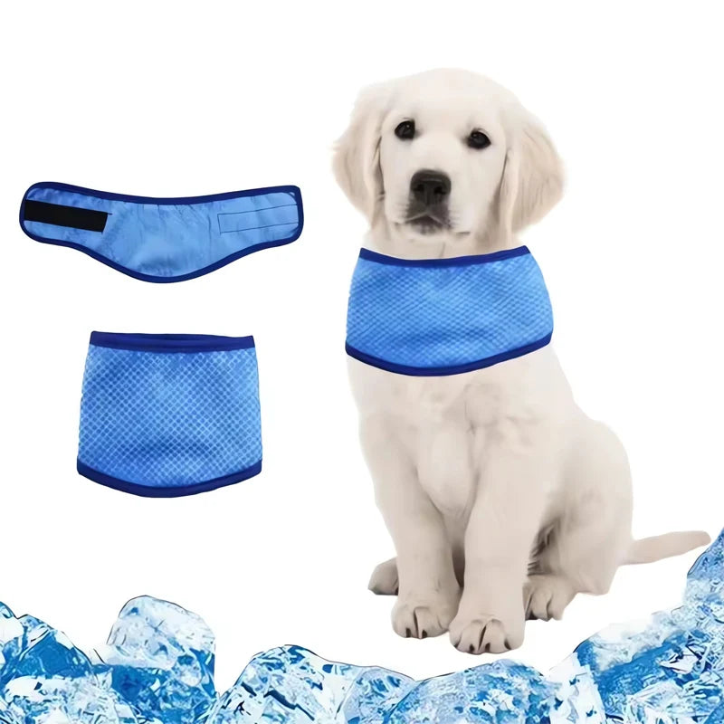 Dog Ice Bandana Cooling Dog Neck Cooler Breathable Dog Collar Bandanas Heat Dissipation Triangle Scarfs Pet Cooling Collars