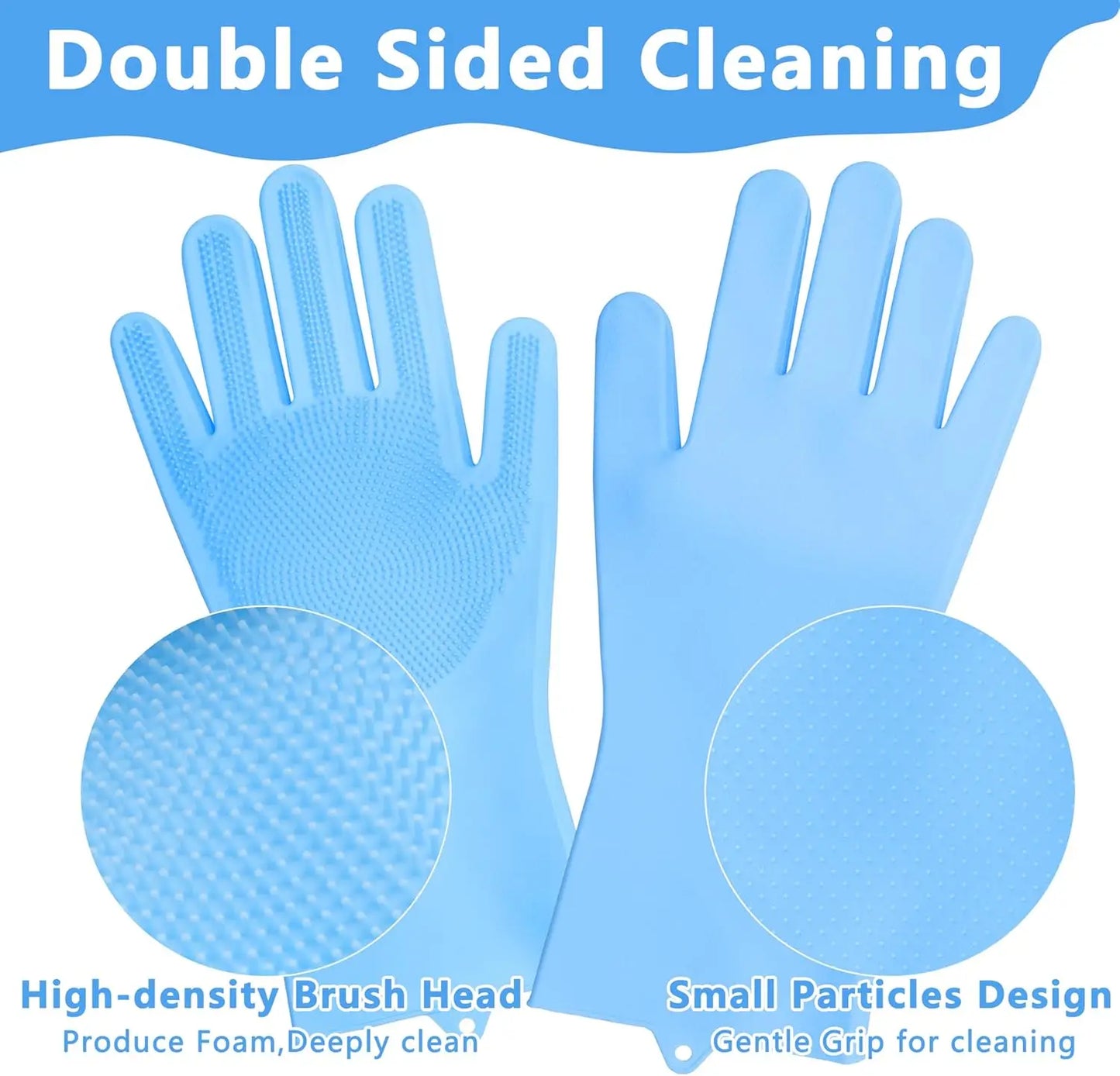 Pet Grooming Gloves—Heat Resistant Dog Washing Gloves with High-Density Teeth, Dog Bath Scrubber with Enhanced Five Finger Desi