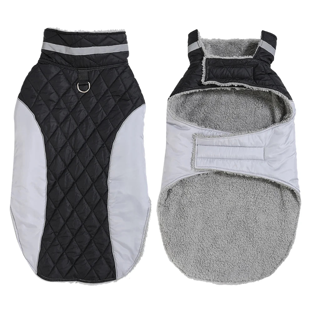 Big Dog Clothes For Winter Warm Thicken Pets Vest Coat With D-ring Outdoor Waterproof Reflectivce Jacket For Large Dogs Labrador