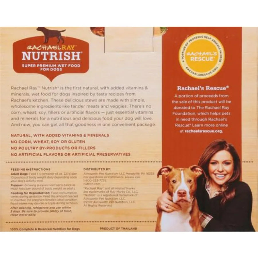 Rachael Ray Premium Natural Wet Dog Food, Savory Favorites Variety Pack, 8 Ounce Tub Pack of 6