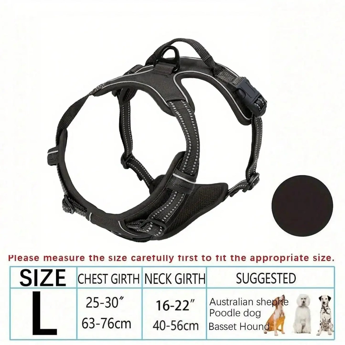 Dog Harness, No-Pull Pet Harness With 2 Leash Clips, Adjustable Soft Padded Dog Vest, Reflective No-Choke Pet Oxford Vest With Easy Control Handle For Large Dogs-The Vest And Rope Are Not A Set Set And Need To Be Purchased Se