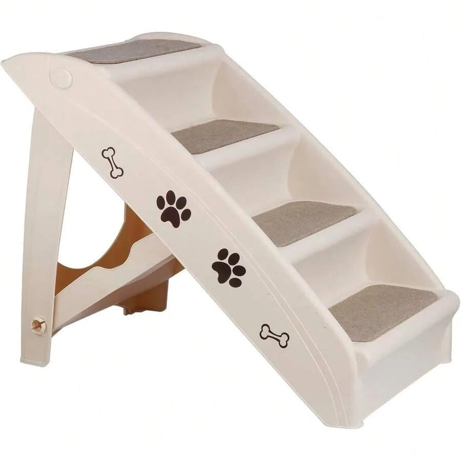 【New style】Dog Stairs and Steps For High Beds Folding Pet Ladder For Small Dogs Plastic Anti-Slip Cat Ramp, No Assembly Needed