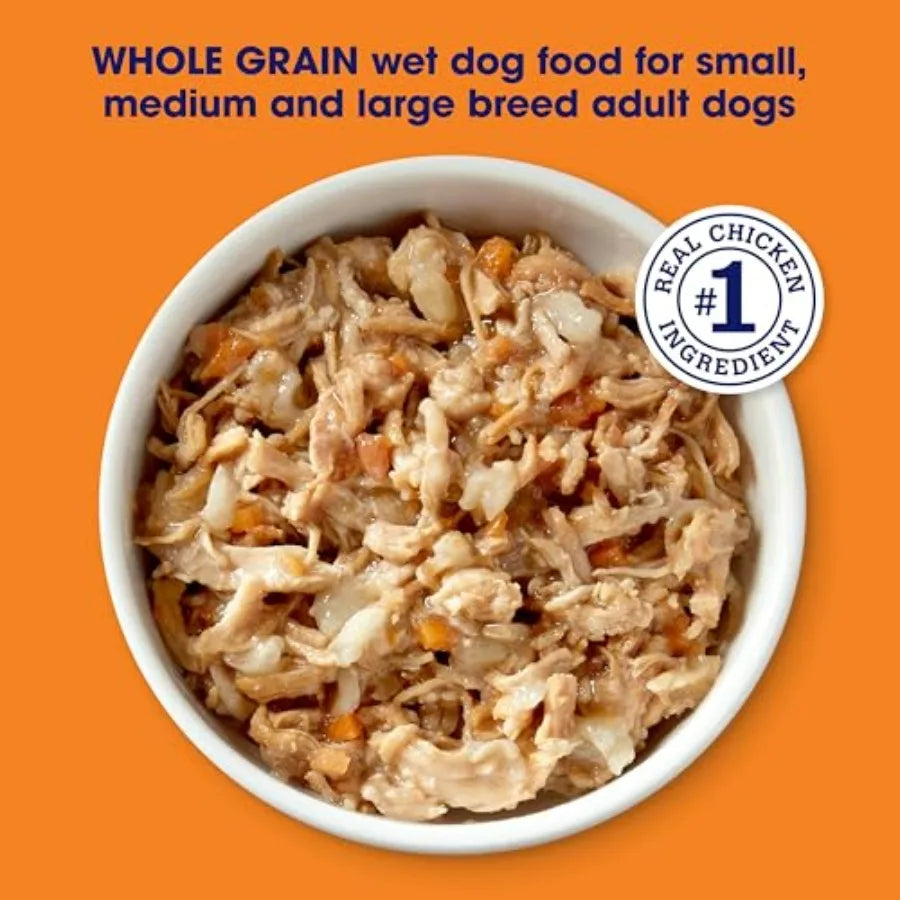 Wet Dog Food, Chicken in Broth Recipe, 2.75 Ounce Cup Pack of 12 Package may vary